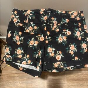 Torrid Black Floral High Waist Women's Shorts